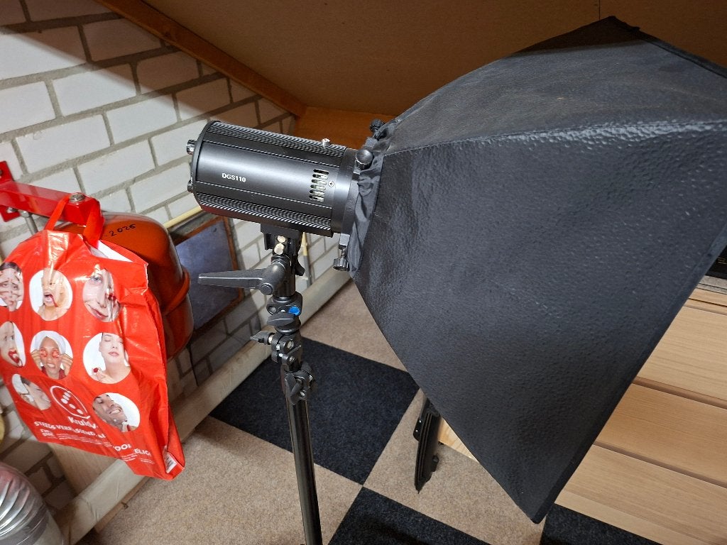 Studioflitser met Softbox en statief- Zo goed als nieuw, Ophalen, Zo goed als nieuw, Overige merken, Inclusief softbox