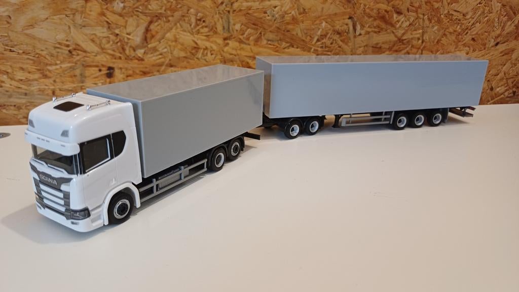 Herpa Scania CR20 LZV combinatie gesloten bakken, Ophalen of Verzenden, Nieuw, Bus of Vrachtwagen, Herpa