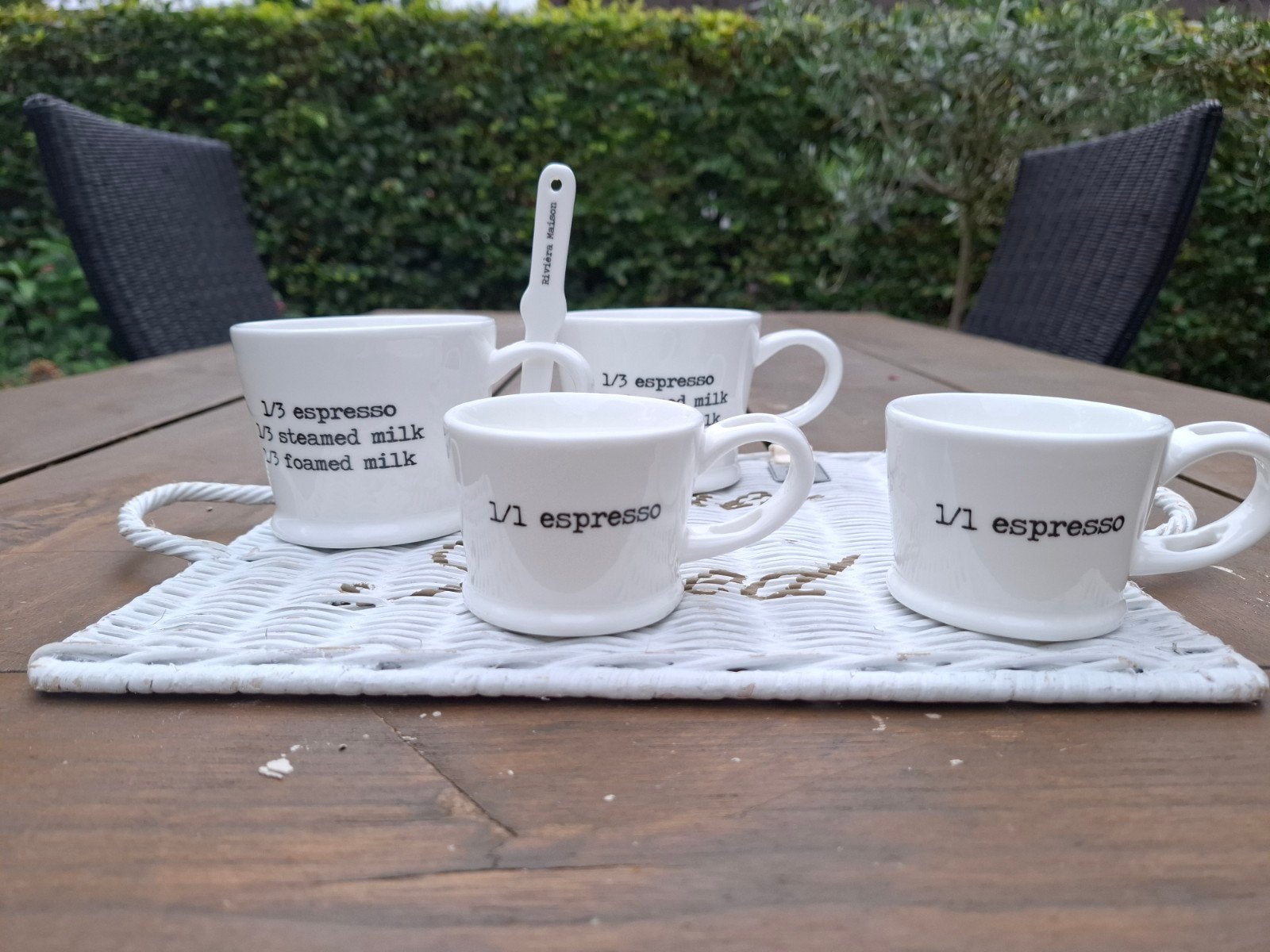 Riviera Maison koffiekopjes mokken cappuccino en espresso, Huis en Inrichting, Overige merken, Ophalen of Verzenden, Zo goed als nieuw