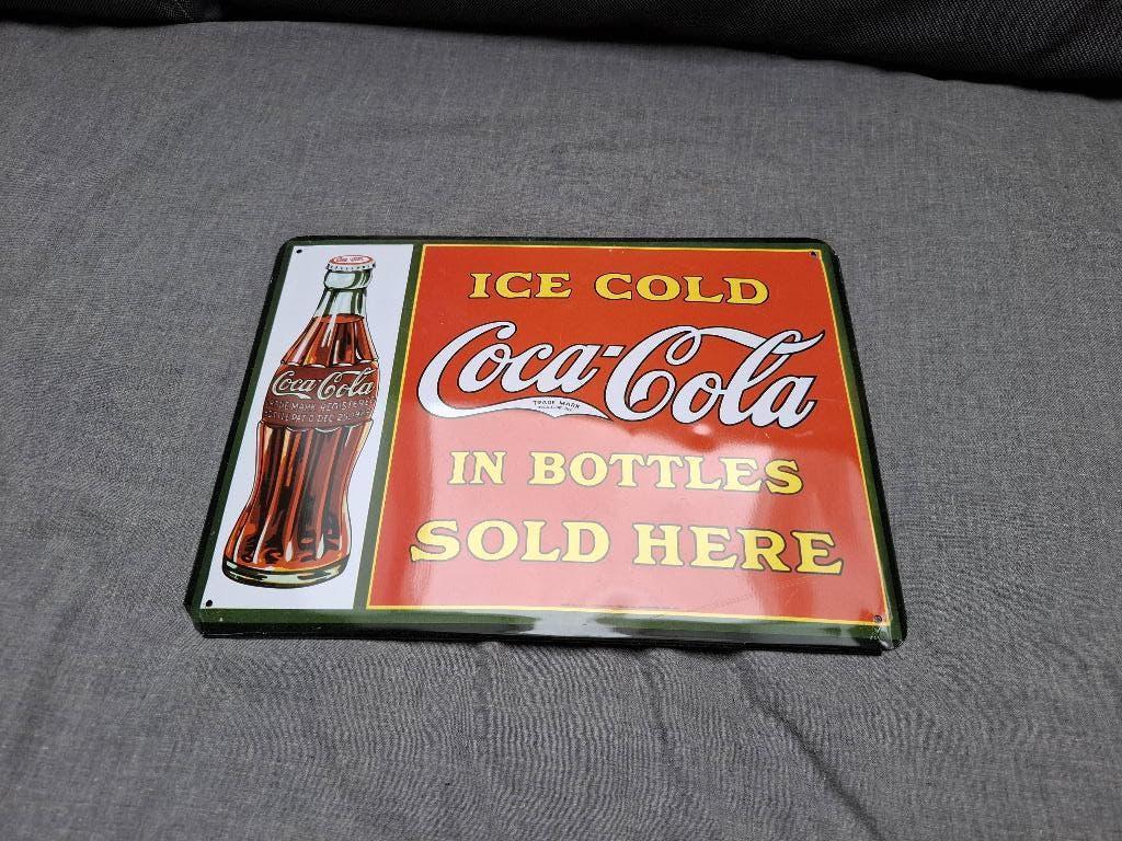 Emaille bord Coca Cola, Verzamelen, Merken en Reclamevoorwerpen, Ophalen of Verzenden, Zo goed als nieuw, Reclamebord