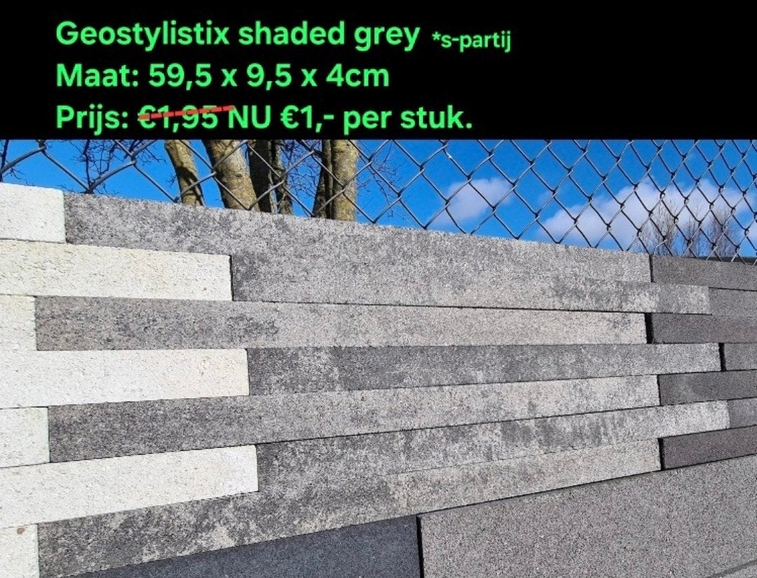 Stapelblokken, metselsteen geostylistix shaded grey s-partij, Blok, Nieuw, Ophalen of Verzenden, Minder dan 25 cm