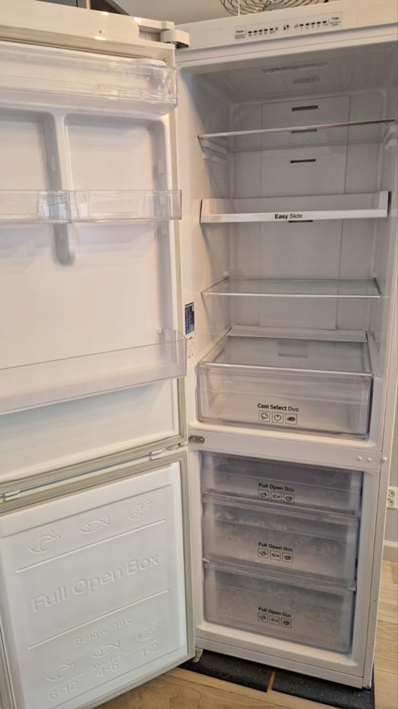 Samsung Koel-vriescombi 185 cm – Werkt Perfect, Ophalen, Gebruikt, 200 liter of meer, Met aparte vriezer
