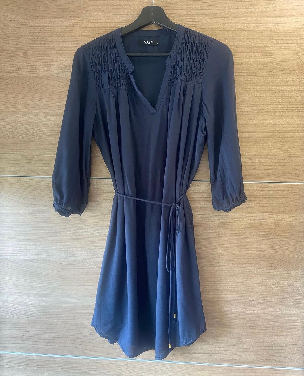 Donkerblauw jurkje Vila maat S, Kleding | Dames, Blauw, Ophalen of Verzenden, Zo goed als nieuw, Maat 36 (S)