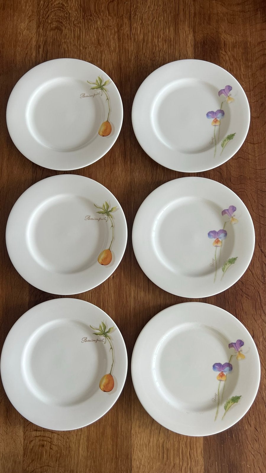 6 Royal Fine China bordjes 21,3cm - Fresh Fruit serie, Ophalen, Gebruikt, Overige merken, Bord(en)