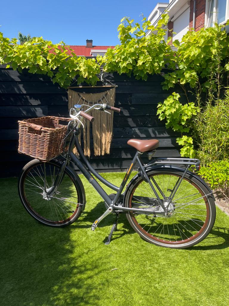 Cortina U5 damesfiets met mand, Versnellingen, 56 cm of meer, Zo goed als nieuw, Schijfrem