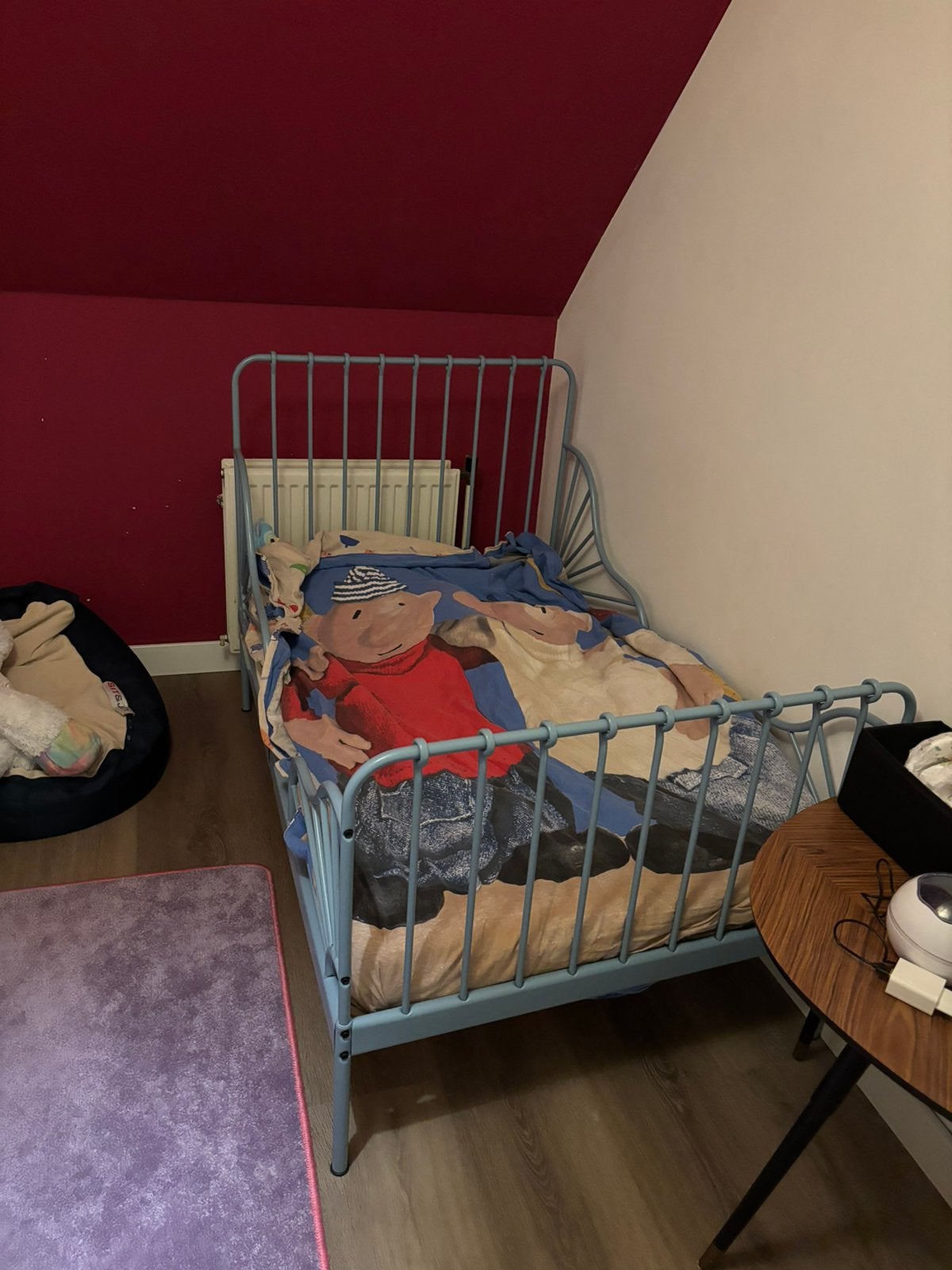 Ikea kinderbed blauw, Ophalen, 70 tot 85 cm, Zo goed als nieuw, Lattenbodem