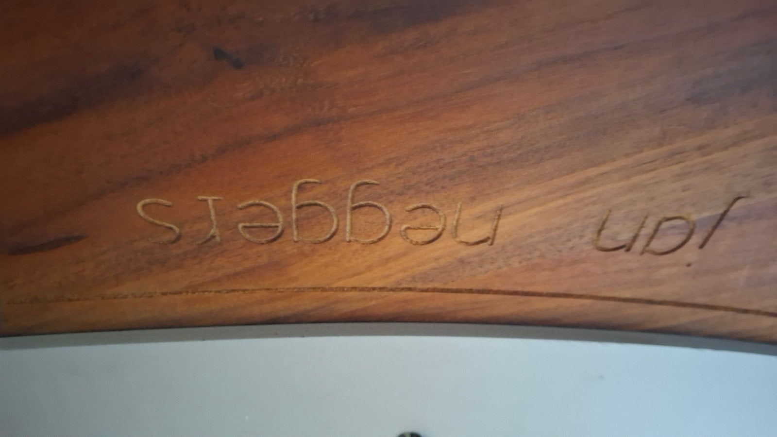 Ovale tafel Jan Neggers en Joop v Arnhem - 218x110 cm, Gebruikt, 100 tot 150 cm, 200 cm of meer, Ophalen of Verzenden