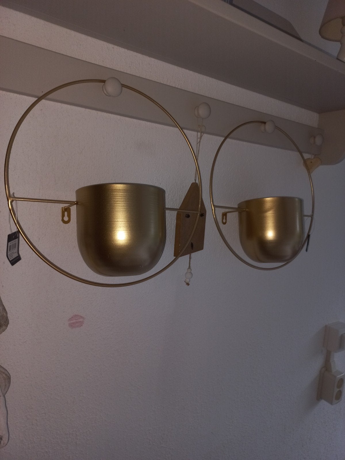 set van 2 wand planten hangers goudkleur nieuw, Ophalen, Nieuw