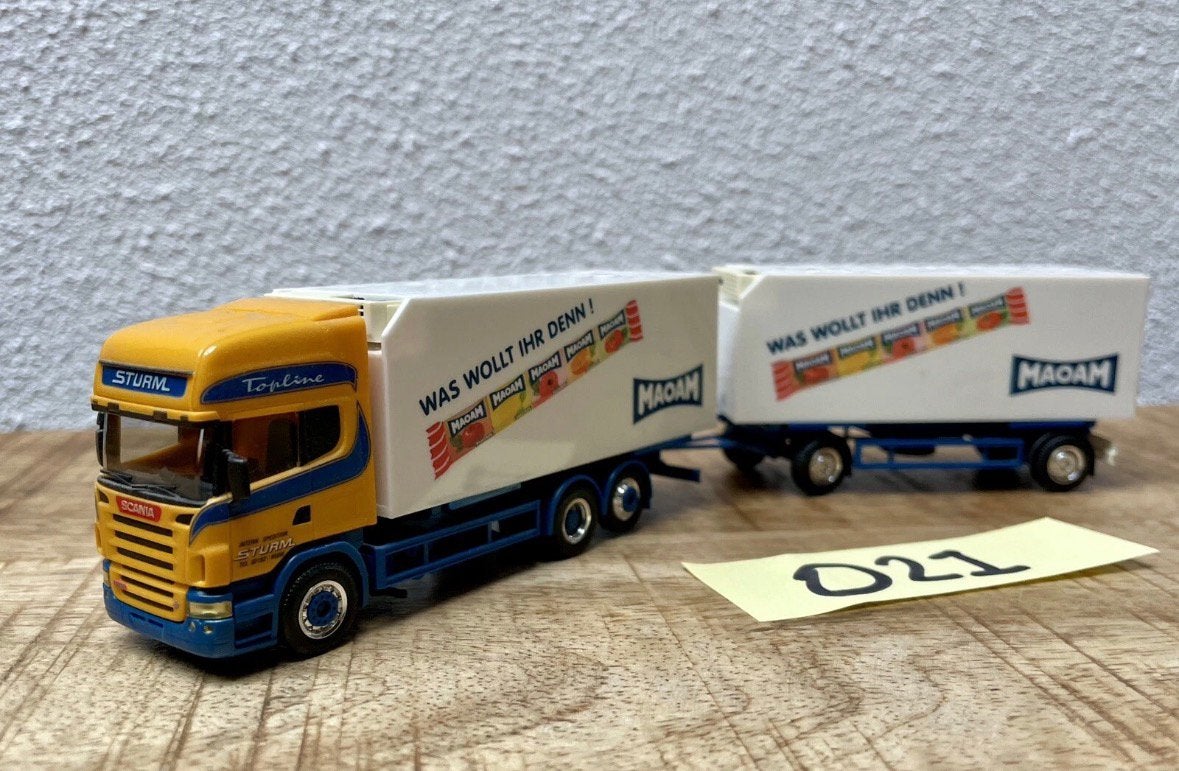021 Herpa Scania R 580 TL Spedition Sturm Maoam, Ophalen of Verzenden, Zo goed als nieuw, Bus of Vrachtwagen, Herpa