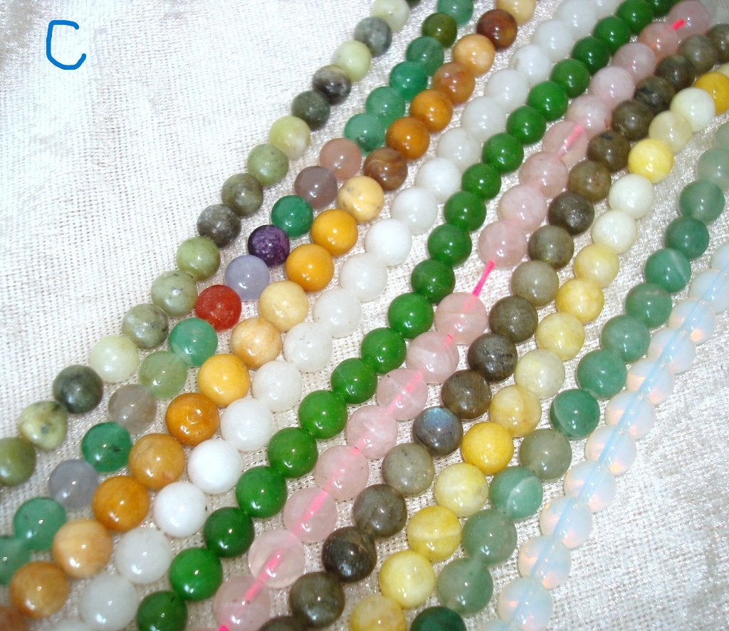 SALE: Set van 10snoeren halfedelsteen 8 mm NatMix08C, Hobby en Vrije tijd, Kralen en Sieraden maken, Info.adorabeads@gmail.com
