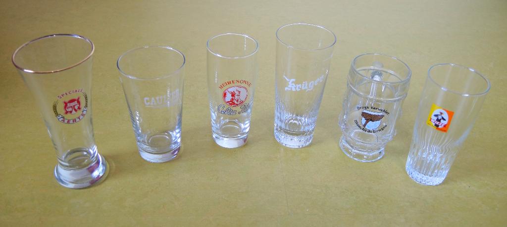 Bierglazen - 6 verschillende bierglazen - Gratis, Ophalen, Zo goed als nieuw, Glas of Glazen, Overige merken
