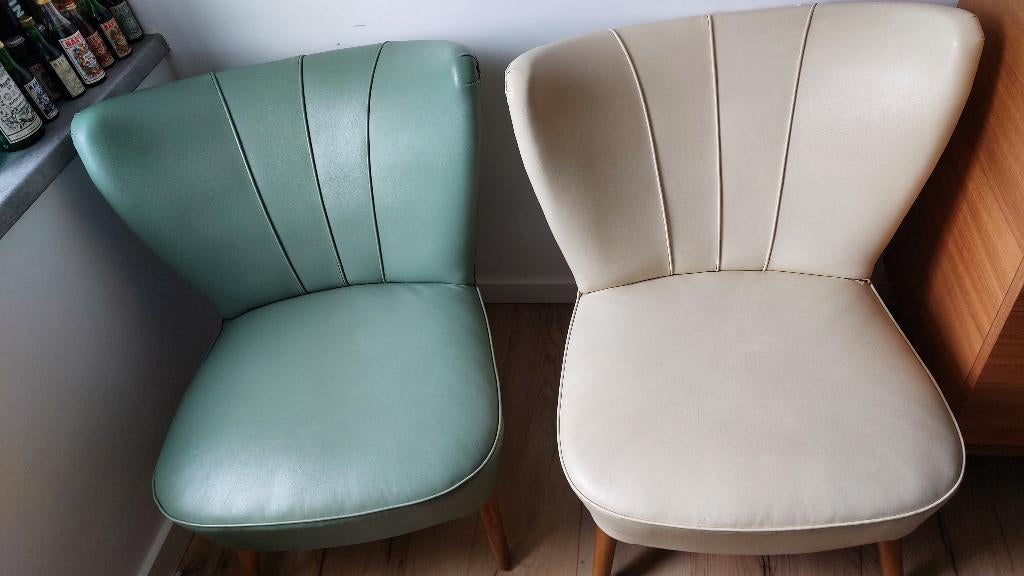 vintage cocktailstoelen, Ophalen, Kunststof, Gebruikt, Twee
