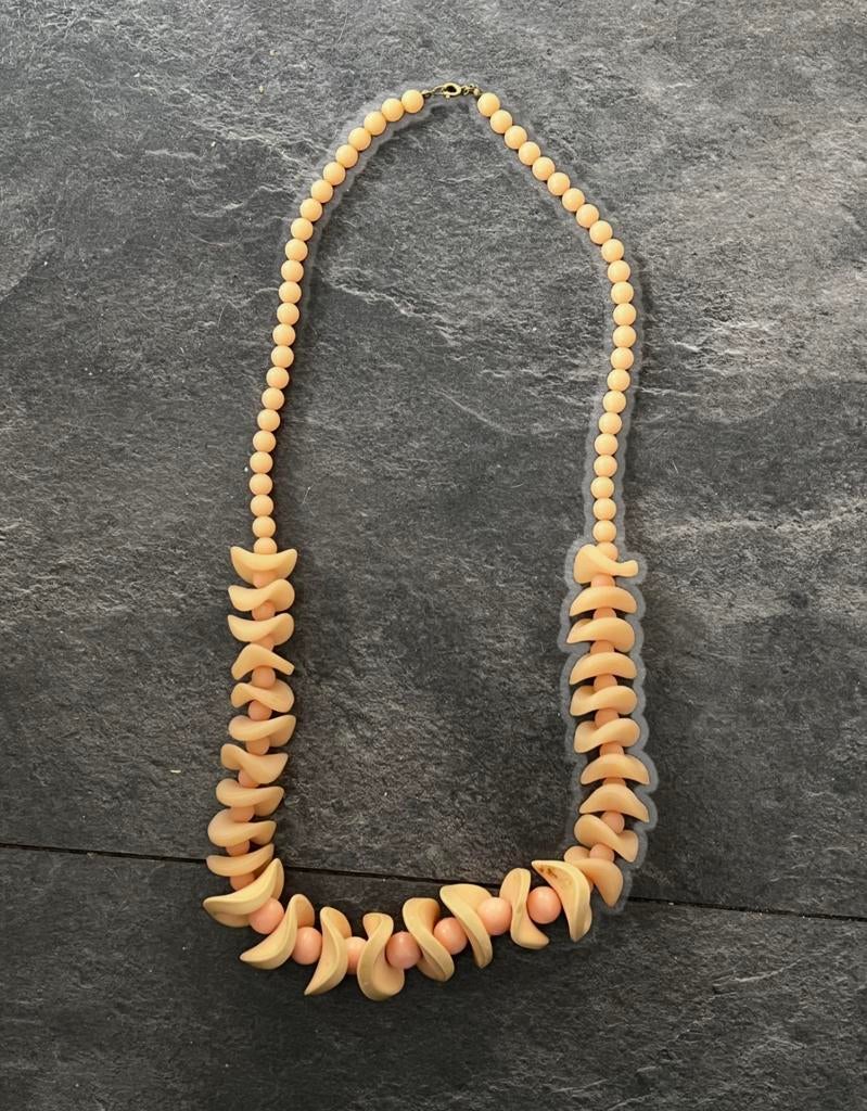 Zalm, blauwe, zwart/wit en oranje kettingen., Sieraden, Tassen en Uiterlijk, Kettingen, Ophalen of Verzenden, Gebruikt, Oranje