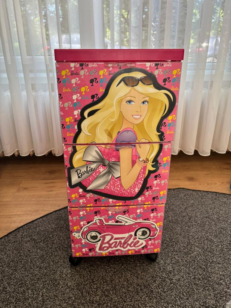 Ladekast- 3 x 13 l - Kunststof - Roze/Barbie/Hello Kitty, Ophalen, Zo goed als nieuw, 3 of 4 laden, Minder dan 100 cm