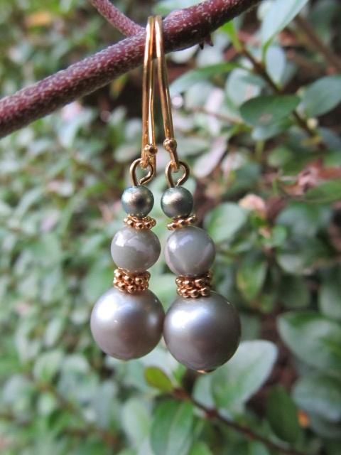 Oorbellen Lucky Soft Green swarovski parels-jade goud, Ophalen, Hangers, Met edelsteen, Nieuw