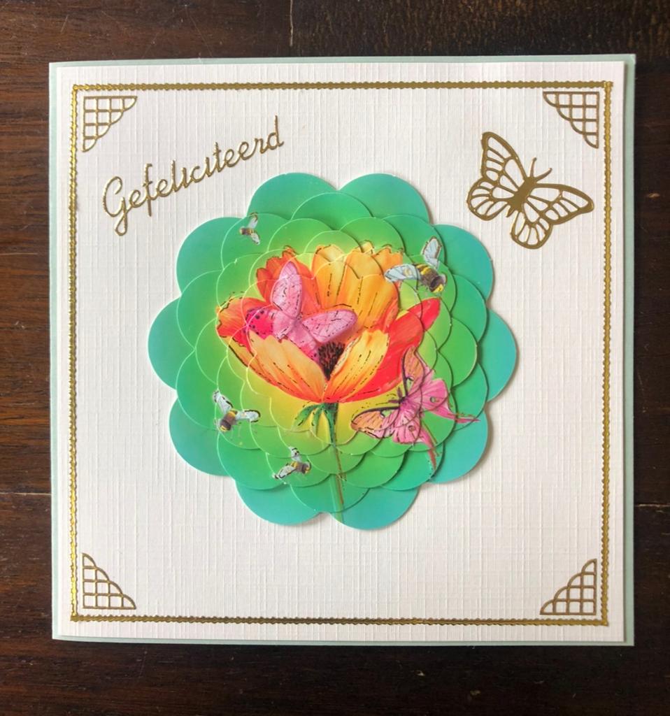 Nieuwe zelfgemaakte kaart gefeliciteerd 3D, Hobby en Vrije tijd, Kaarten | Zelfgemaakt, Ophalen of Verzenden, Nieuw, Overige thema's