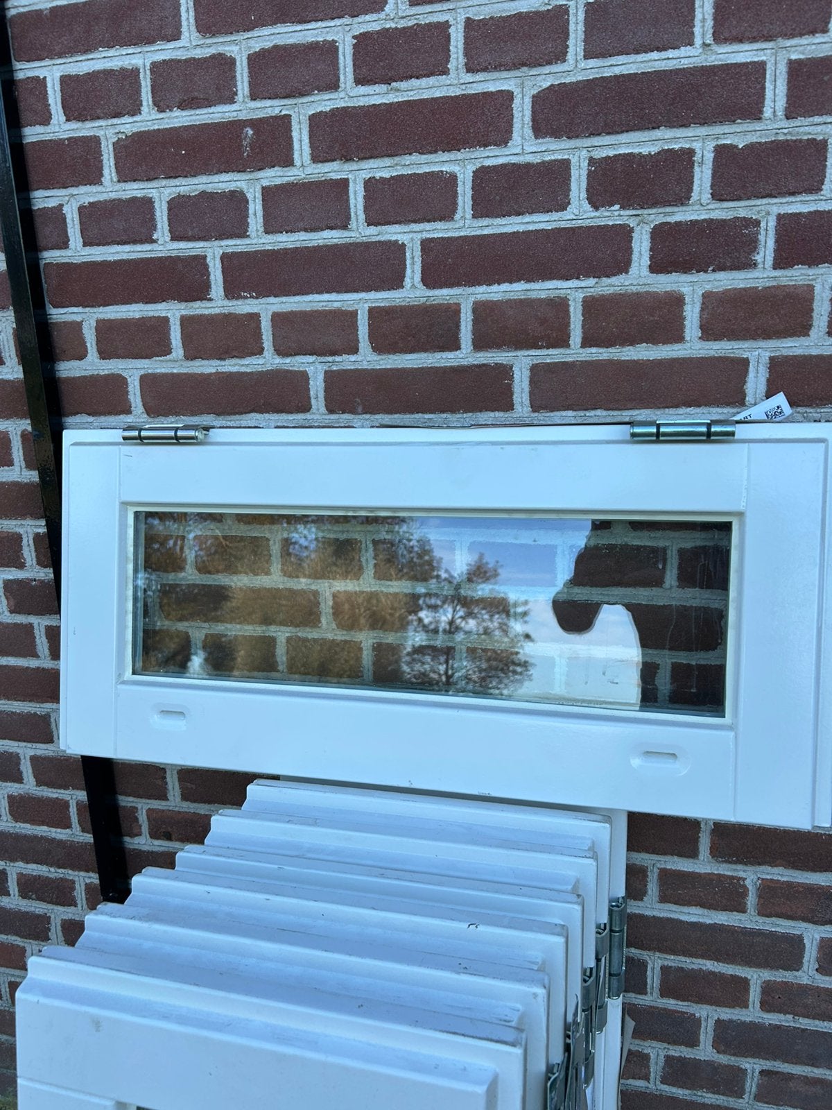 8x hardhouten klepraam 82x37cm., Doe-het-zelf en Verbouw, Raamkozijn, Nieuw, Minder dan 75 cm, Inclusief glas