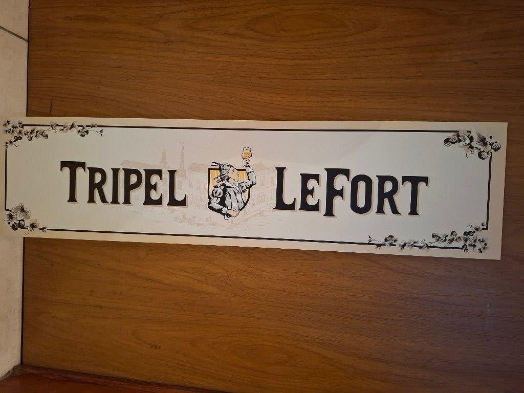 Reclamebord Tripel LeFort bier, Ophalen of Verzenden, Nieuw, Reclamebord, Plaat of Schild, Overige merken