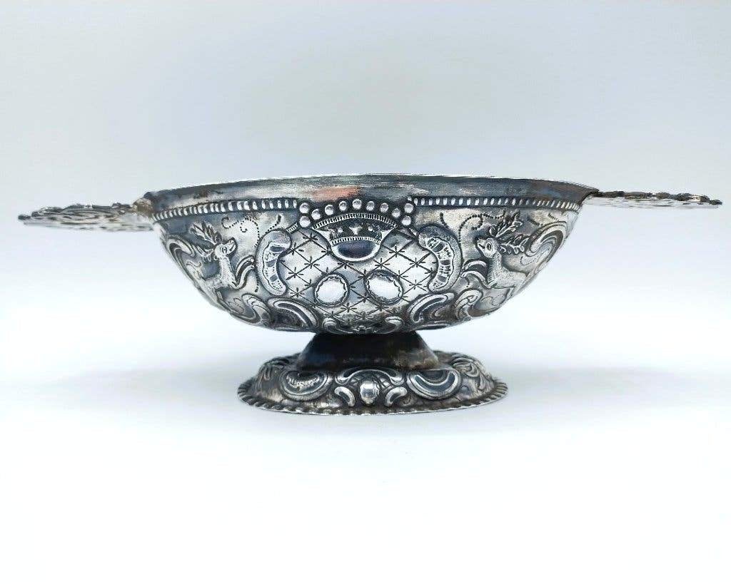 Zilveren brandewijnkom, A. Wijngaarden, Leeuwarden, 1773, Verzenden, Zilver