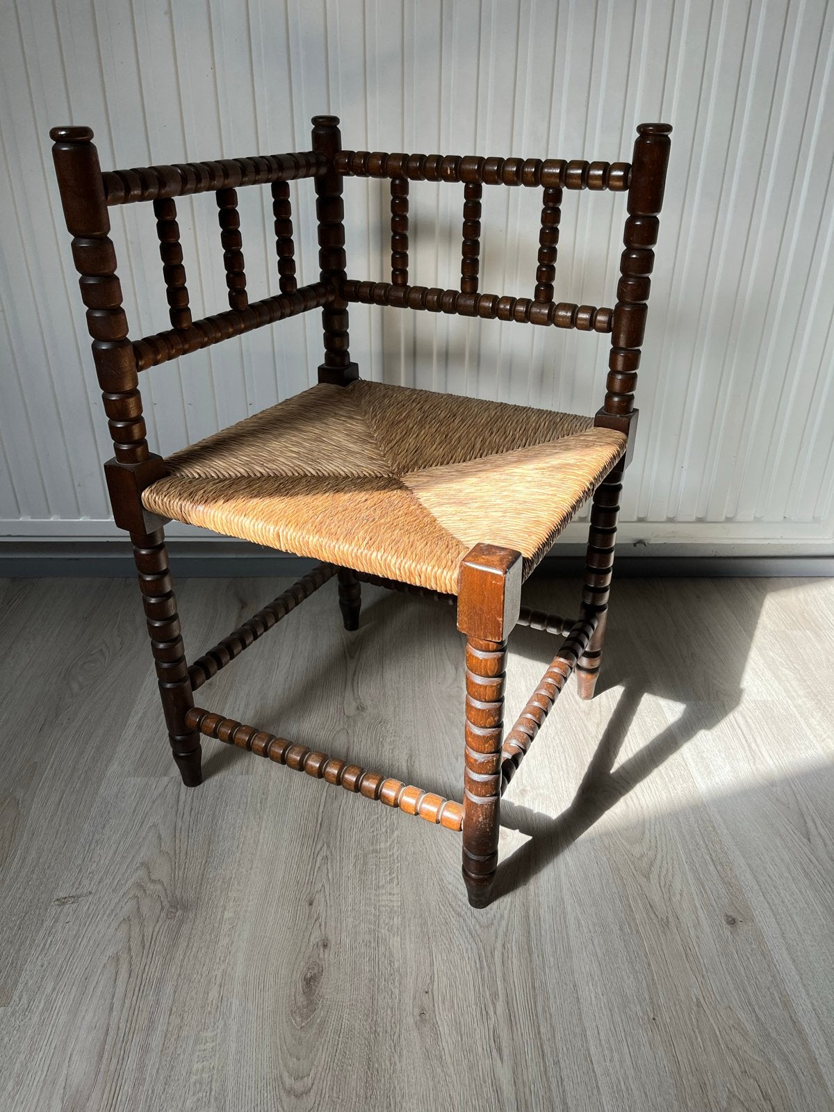 Vintage Spijlenstoel met Rotan Zitting, Antiek en Kunst, Ophalen