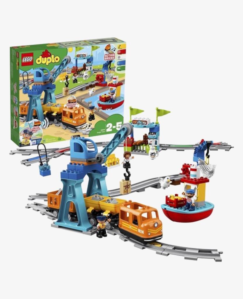EENMAAL ANDERMAAL €70 LEGO Duplo Goederentrein (10875), Overige thema's, Ophalen of Verzenden, Zo goed als nieuw, Compleet