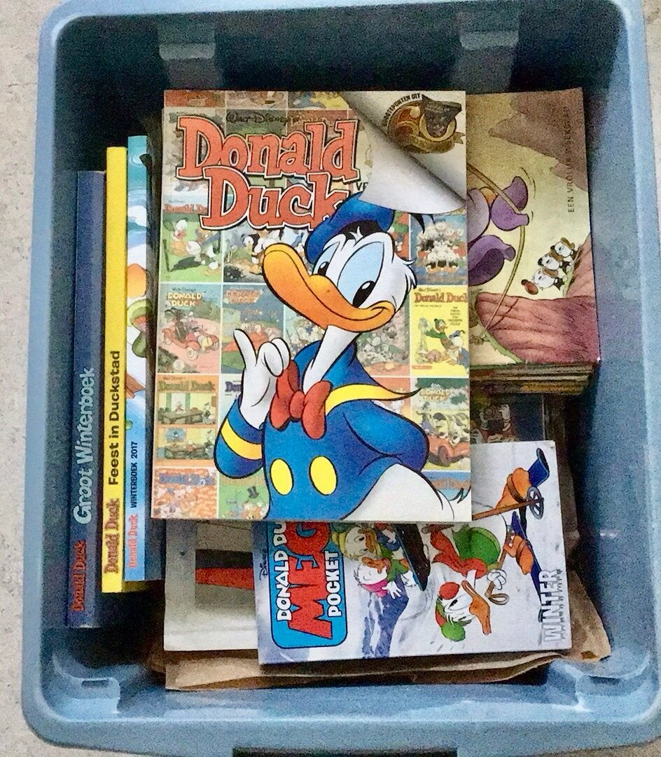 Krat vol Donald Ducks met Specials, Extra’s, pockets enz., Ophalen of Verzenden, Gelezen, Stripboeken