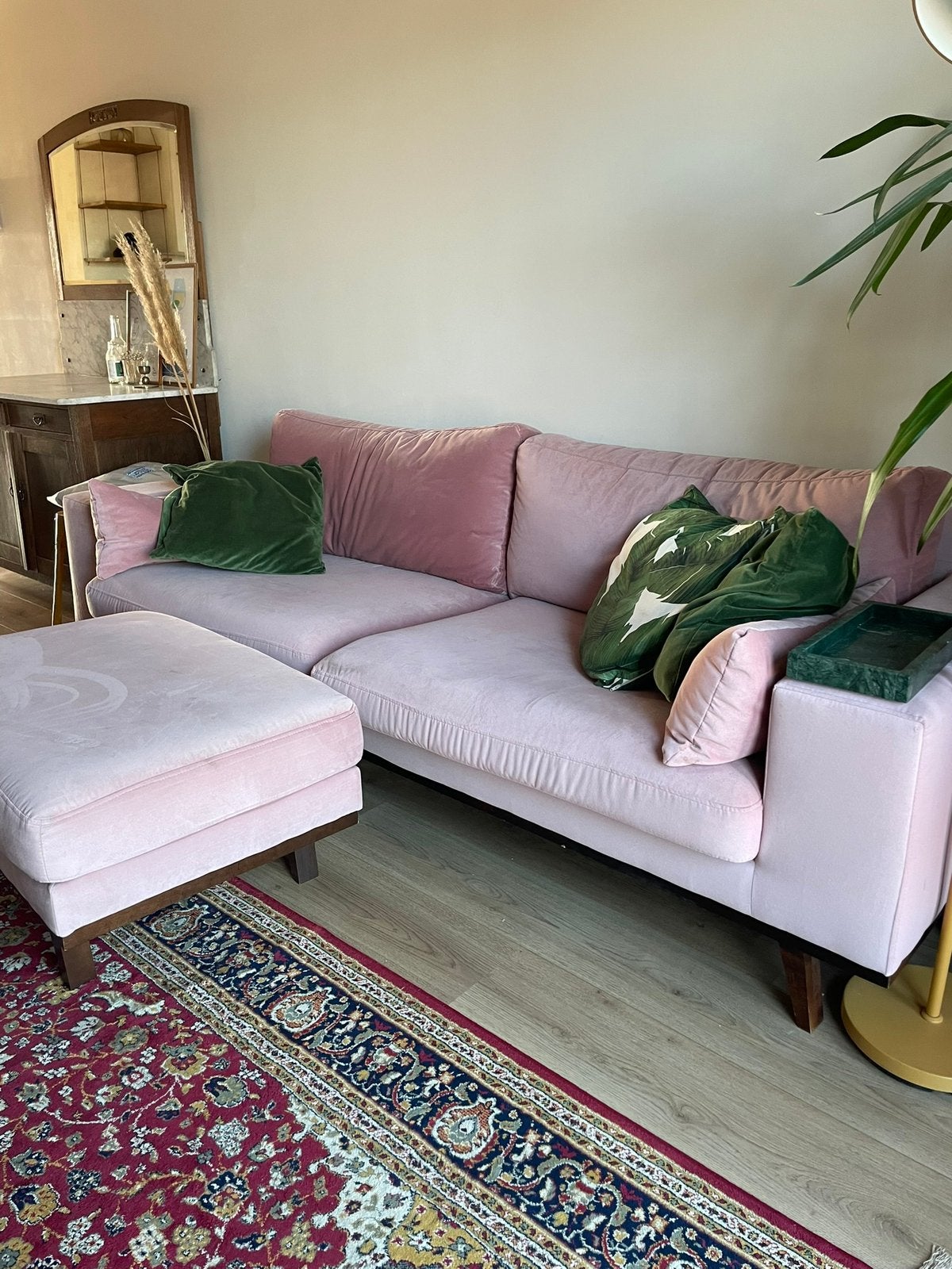 whkmp's OWN 3-zitsbank Torino roze, Ophalen, Zo goed als nieuw