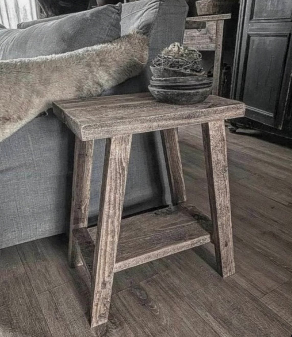 ~Stoer Sober Landelijk Houten Bijzettafeltje/Krukje~, Ophalen of Verzenden, Nieuw