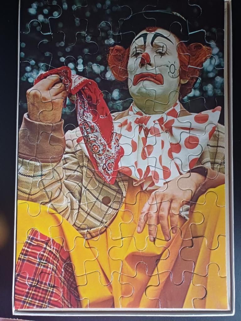 Vintage Pipo de Clown Legpuzzel, Ophalen of Verzenden, Minder dan 500 stukjes, Gebruikt, Legpuzzel