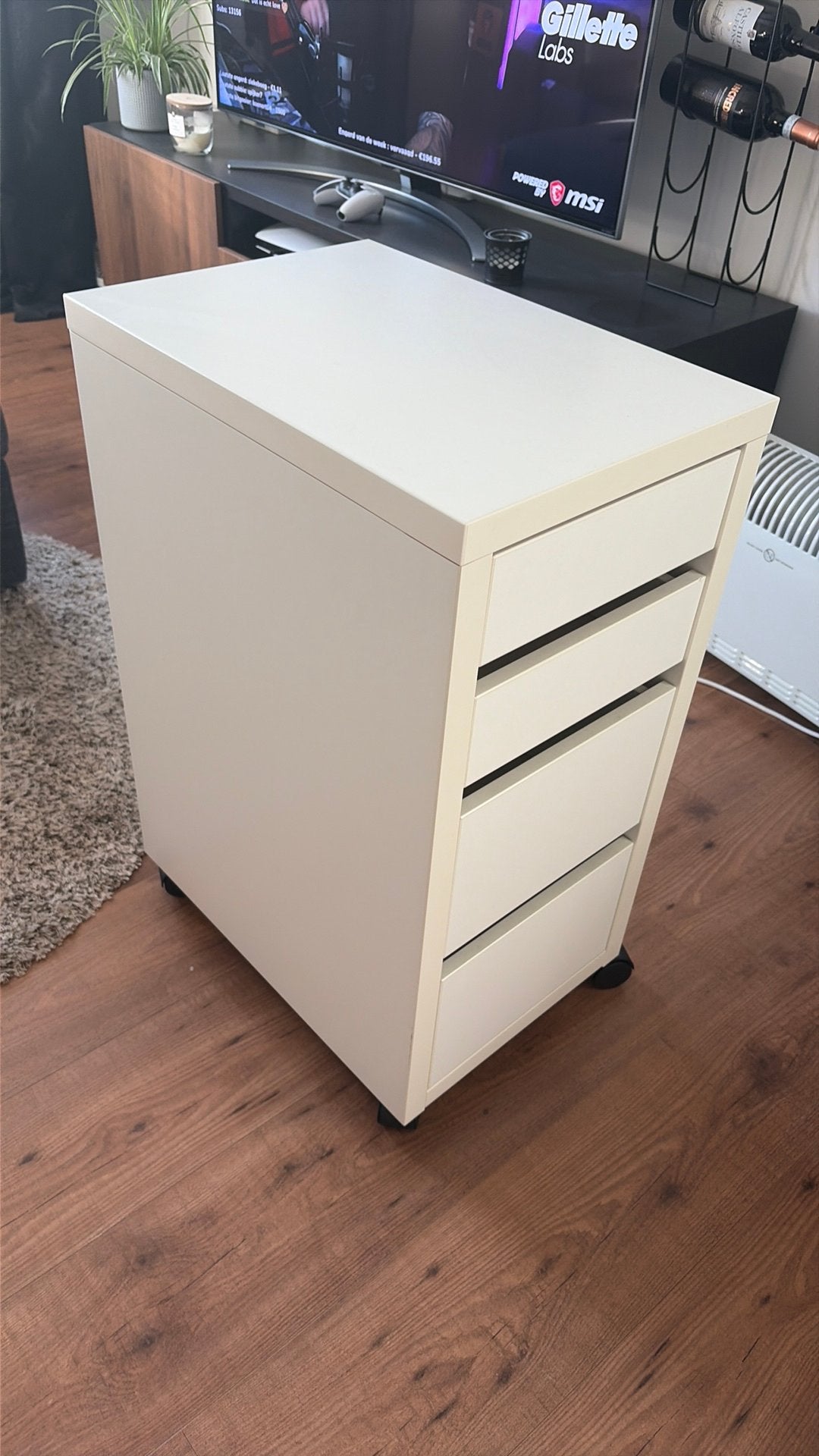 Ikea MICKE lade kast op wieltjes, Ophalen, 50 tot 100 cm, Zo goed als nieuw, 3 of 4 laden