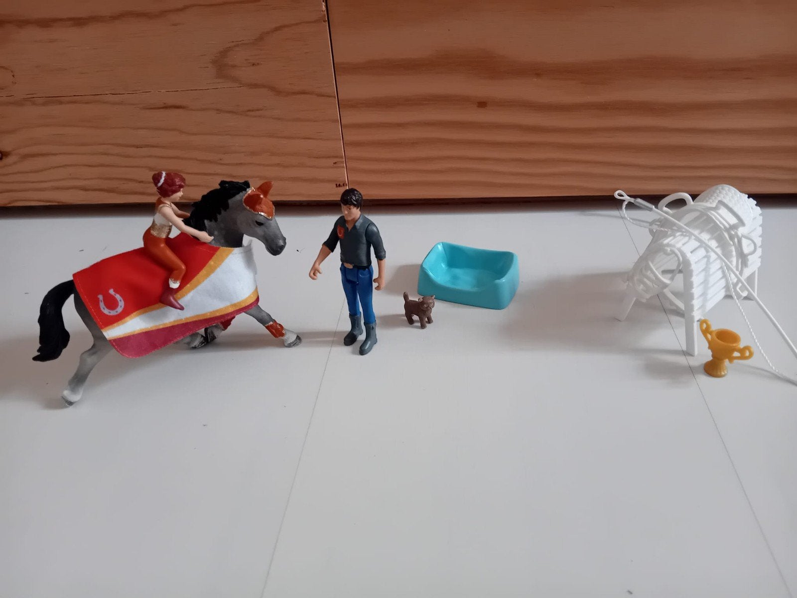Schleich horse club, Mia's voltige set, Ophalen of Verzenden, Zo goed als nieuw, Jongen of Meisje