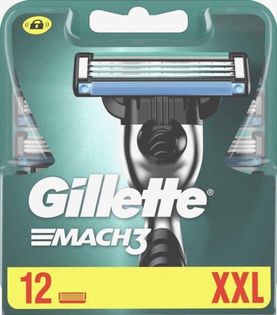 Gillette Mach 3 scheermesjes - 12 navulmesjes - XXL pak, Verzenden, Nieuw, Gehele gezicht