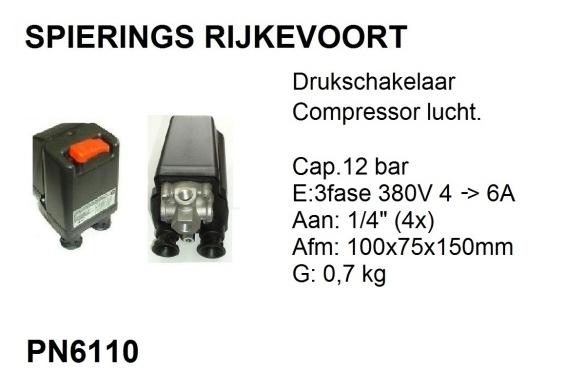 Drukschakelaar Compressor thermische beveiliging pkz, Doe-het-zelf en Verbouw, Compressors, Niet ingevuld, Niet ingevuld, Nieuw