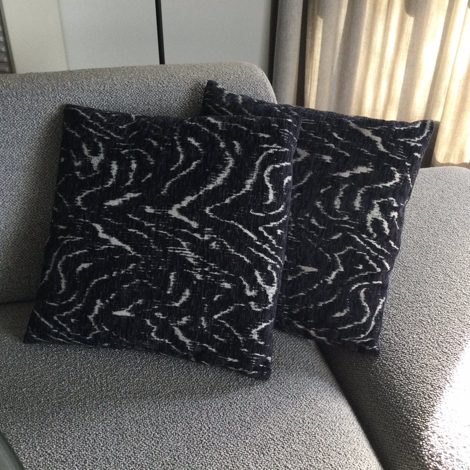 2 Kussens 45x45 Nieuw !!, Blauw, Inclusief binnenkussen, Vierkant, Nieuw