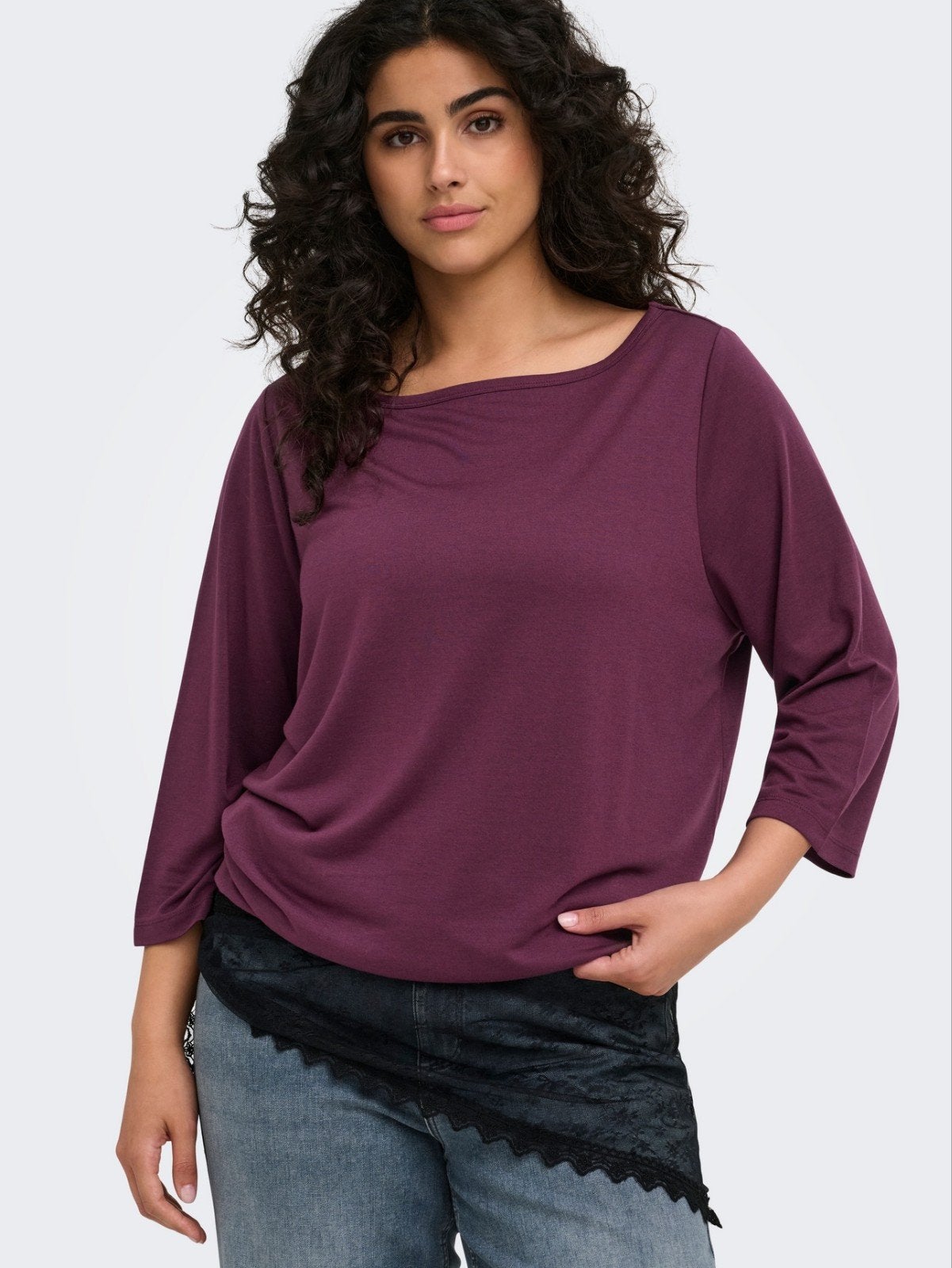 Bordeaux shirt Carcarlinne van Only Carmacoma Maat 46/48, O, O, O, Maat 46/48 (XL) of groter