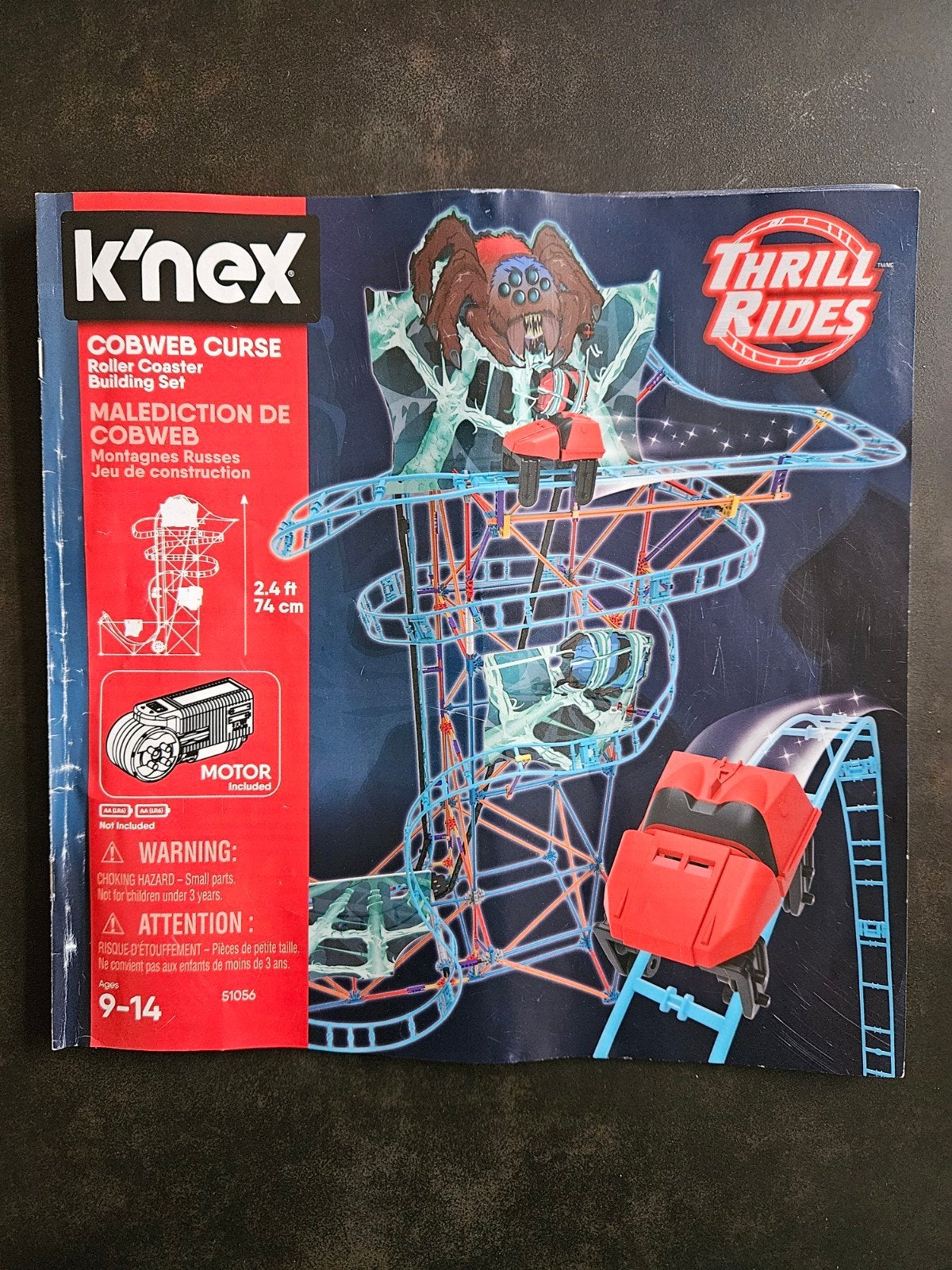 K'nex Thrill Rides Cobweb Curse Roller Coaster 51056, Ophalen of Verzenden, Zo goed als nieuw, K'nex