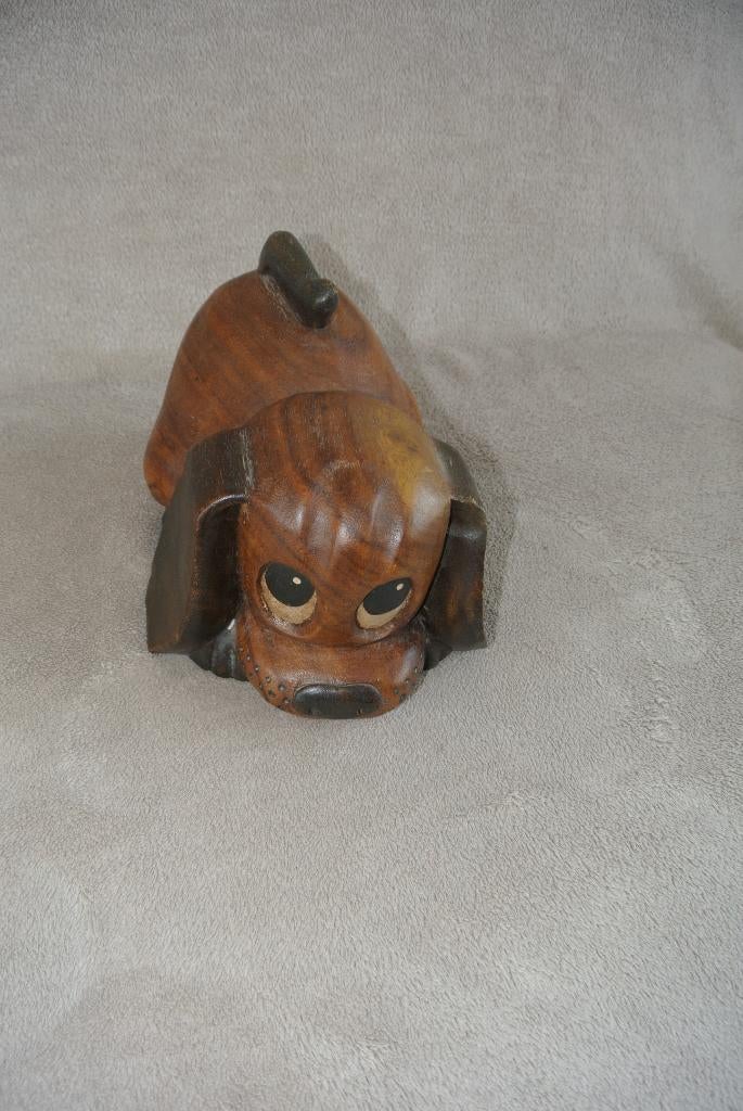 Houten beeld hond, Ophalen of Verzenden, Zo goed als nieuw, Dier