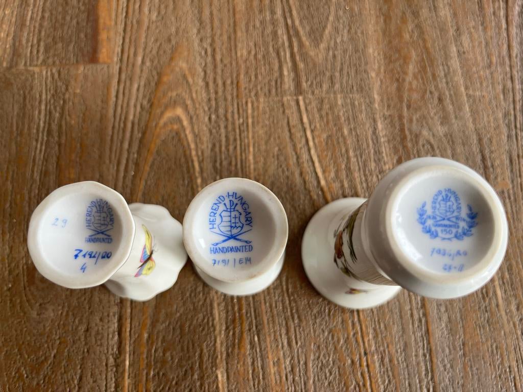 Herend handgeschilderd Hongaars porselein vaasjes, Ophalen