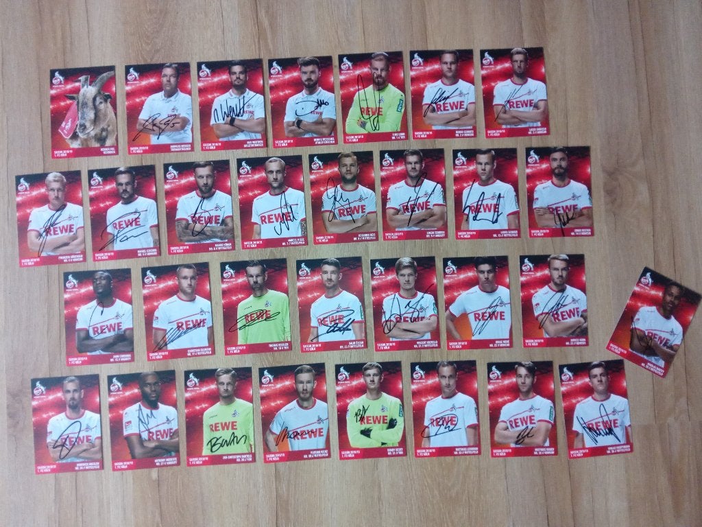 Gesigneerde 2018-2019 set spelerskaarten van 1. FC Köln, Ophalen of Verzenden, Nieuw, Buitenlandse clubs, Spelerskaart