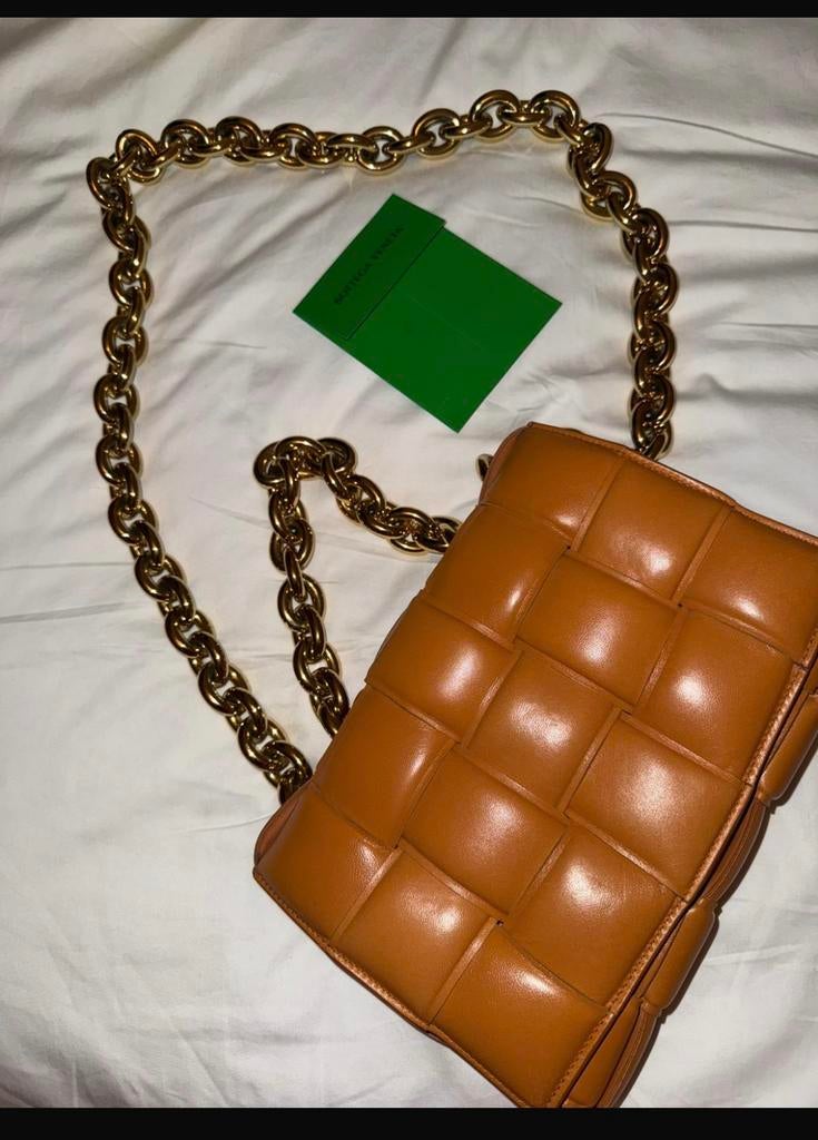 Oranje Bottega Veneta Padded Cassette Tas, Ophalen of Verzenden, Zo goed als nieuw, Oranje, Handtas