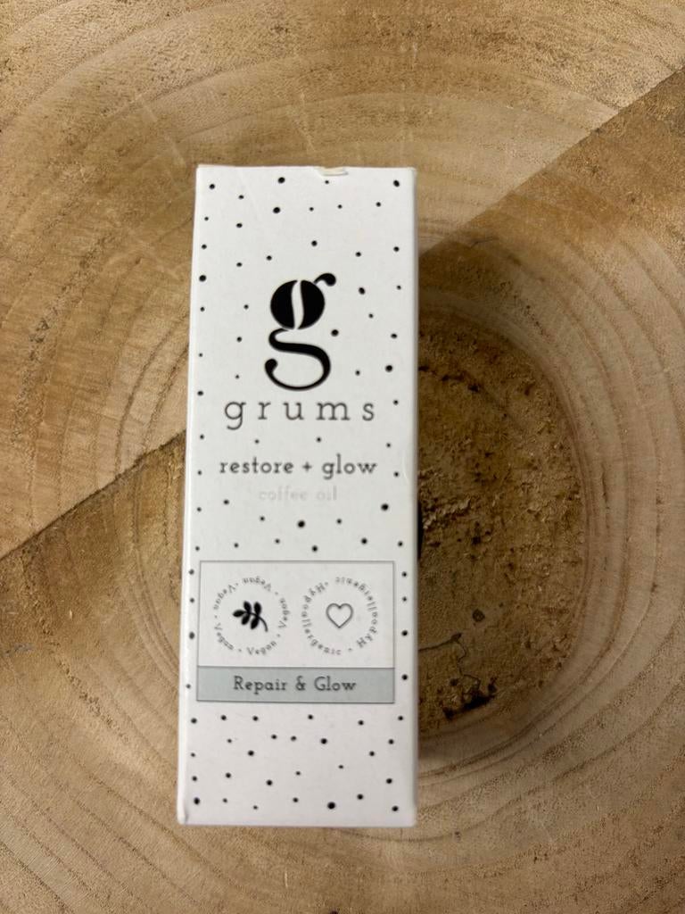 Grums Restore + Glow Coffee Oil - Nieuw, Ophalen of Verzenden, Nieuw, Gehele gezicht, Verzorging