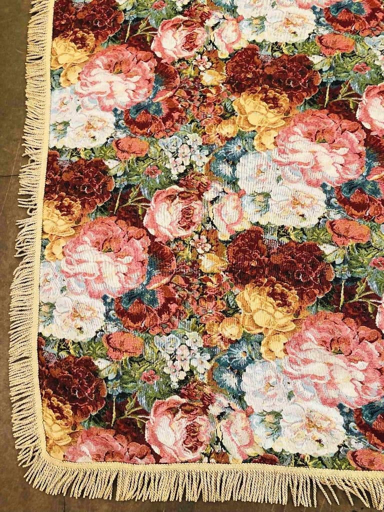 Grand foulard / woondeken met rozen 190/162 cm, Huis en Inrichting, Woonaccessoires | Plaids en Woondekens, Gebruikt, Etten-Leur