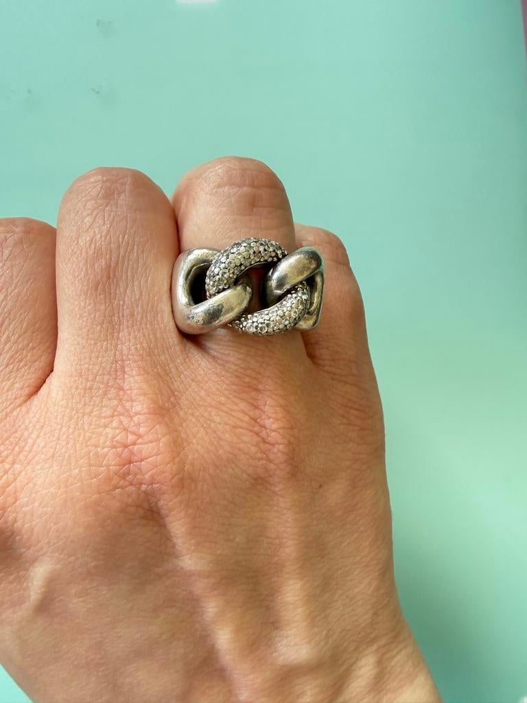 Tisento dames ring met zirkonia, Met kristal, Gebruikt, Verzenden, 17 tot 18
