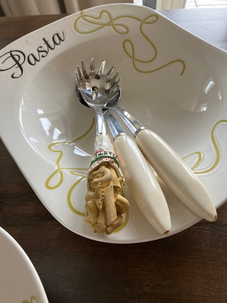 Porseleinen pasta stel, Ophalen, Zo goed als nieuw, Overige materialen, Kookpan of Snelkookpan