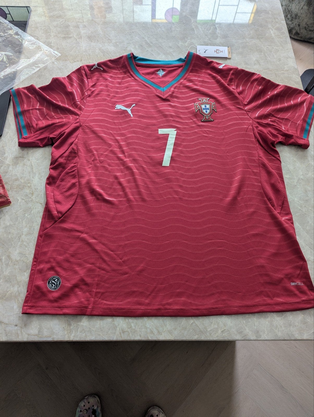 Gesigneerd Cristiano Ronaldo CR7 Portugal Thuisshirt, Maat XL, Ophalen of Verzenden, Nieuw, Shirt