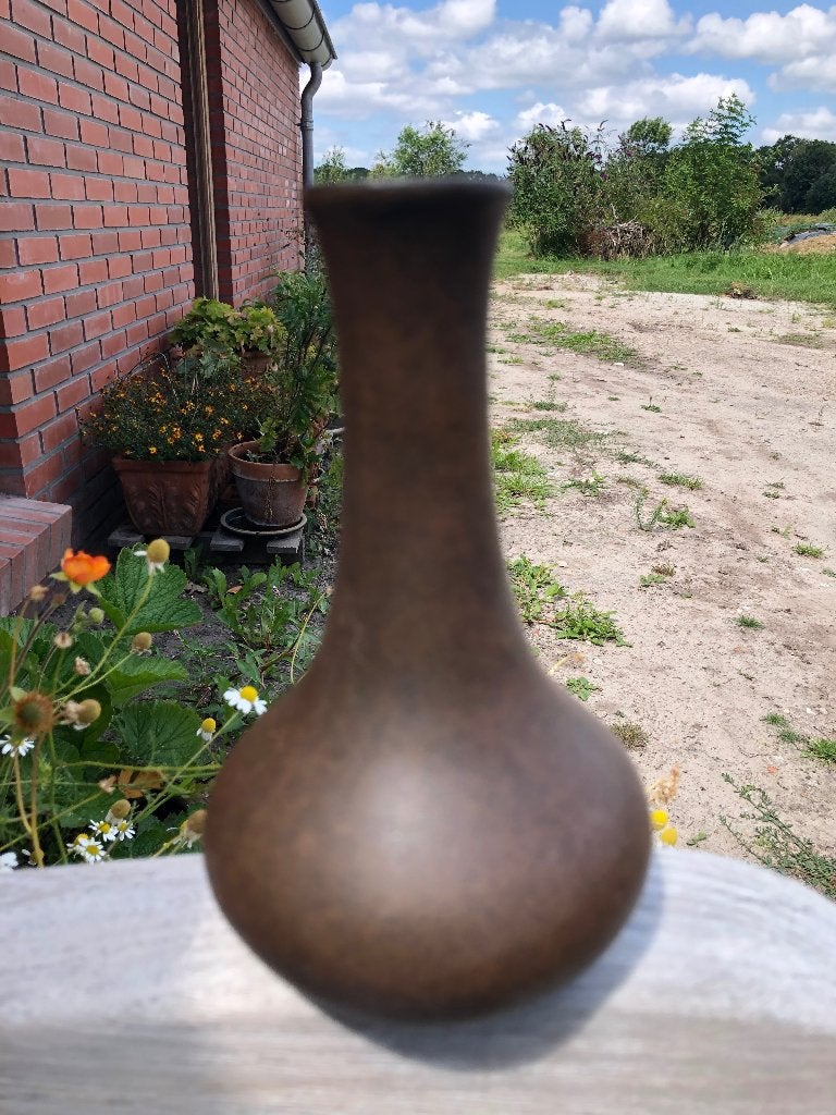 Vaasje vintage bruin jaren 60/70, Ophalen of Verzenden