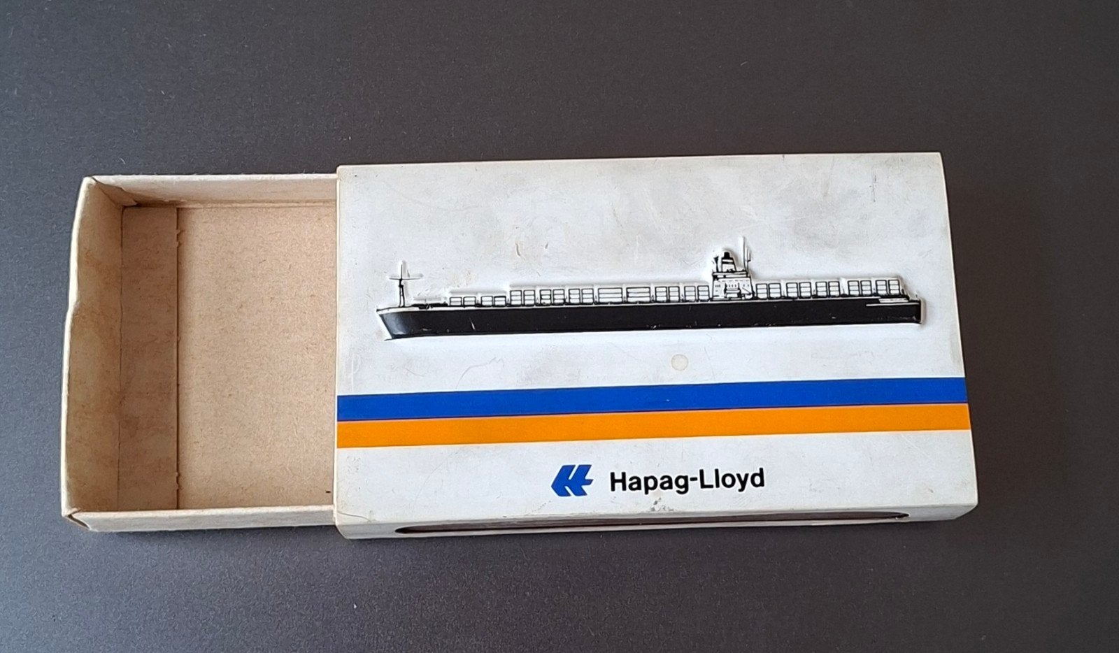 Vintage Hapag-Lloyd luciferdoos met schip 'Bremen Express', Ophalen of Verzenden, Gebruikt
