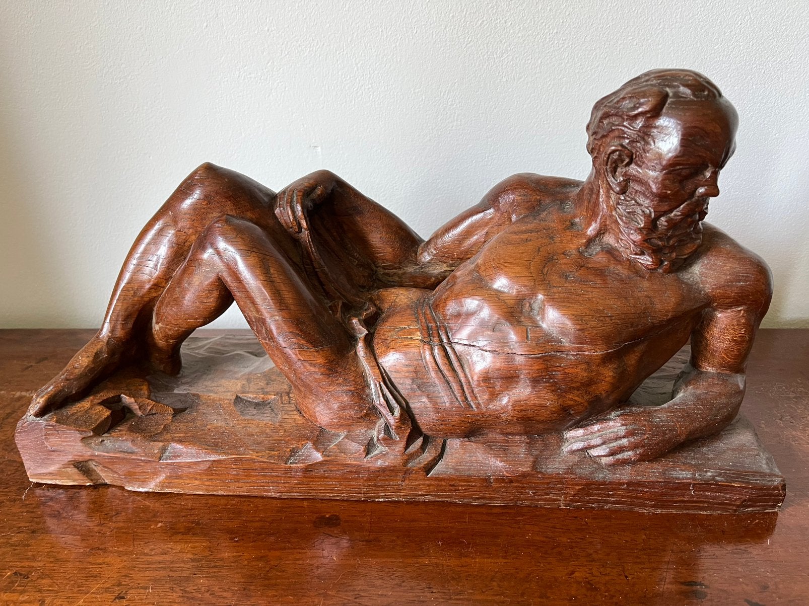 Eikenhousen beeld mannenfiguur, mogelijk riviergod, Ophalen of Verzenden