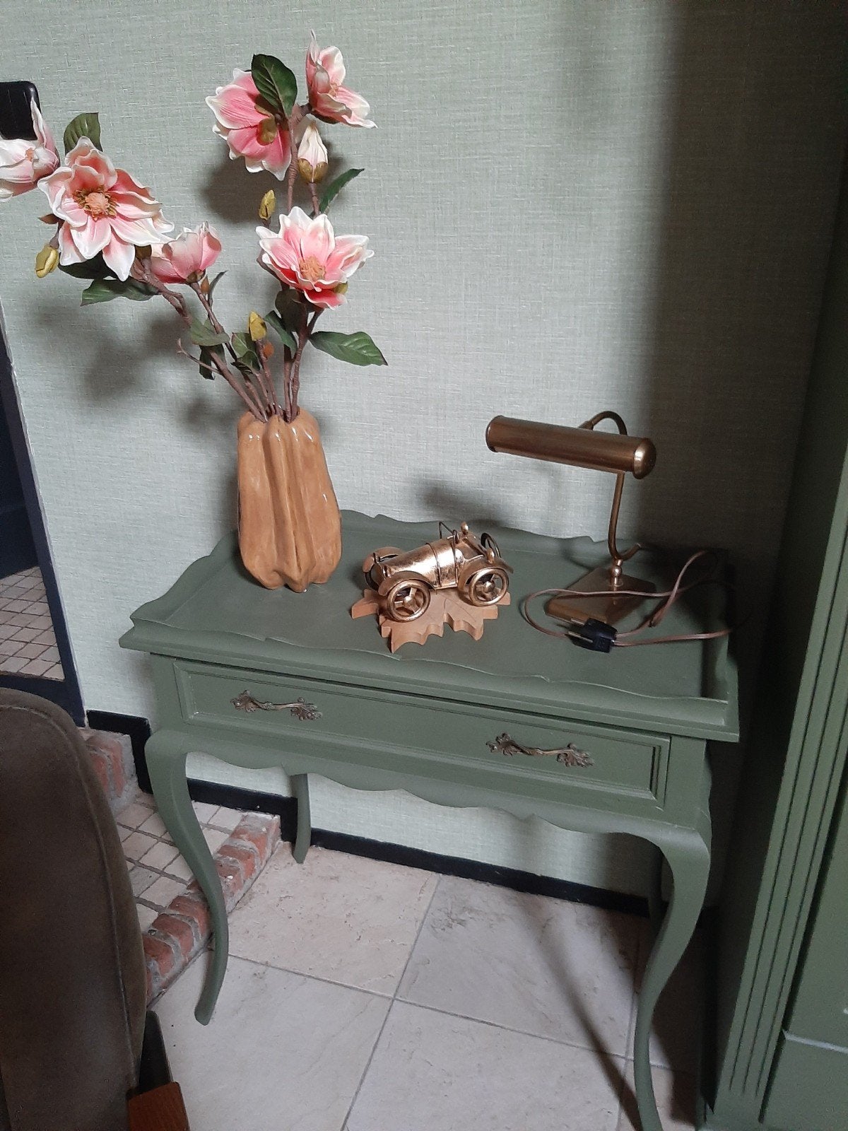 Vintage Brocante Sidetable, Ophalen, Gebruikt, Vintage, Brocante, Minder dan 50 cm