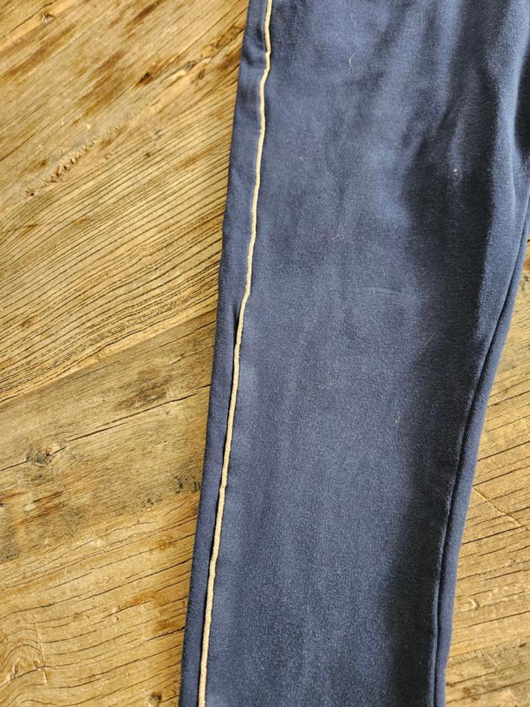 Donkerblauwe joggingbroek met gouden streep, Kinderen en Baby's, Kinderkleding | Maat 128, Ophalen of Verzenden, Happy girls club